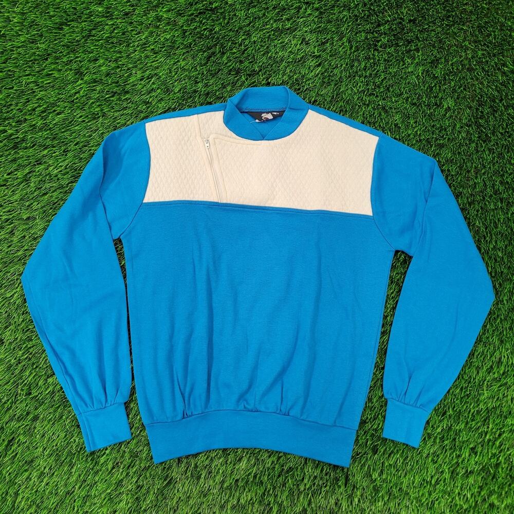 Vintage 80s MOD Blank Sweatshirt Womens XS/S 18x22 Blue USA